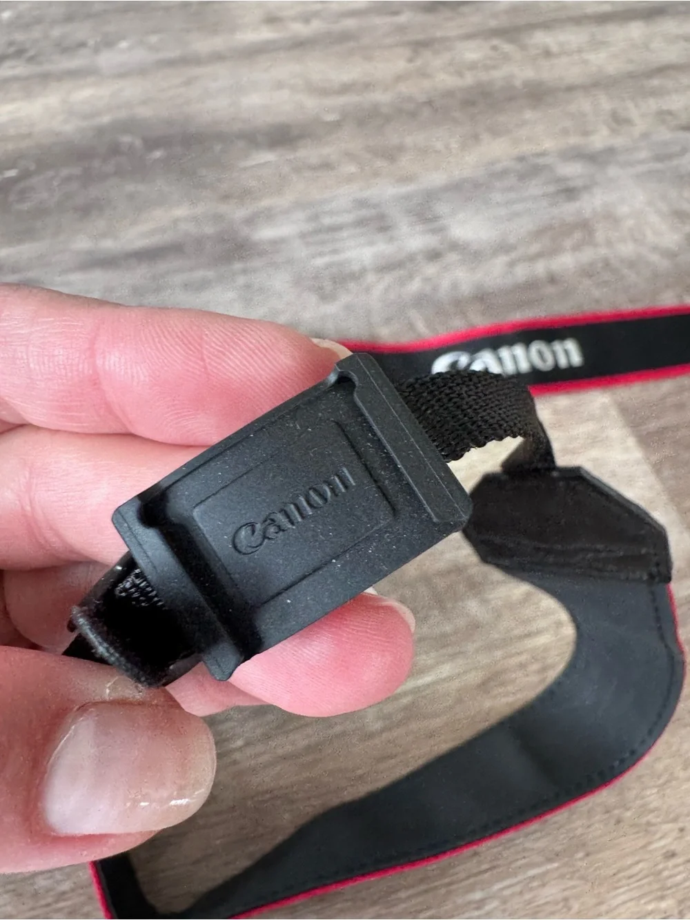 Canon Camera Neck Strap in Black with Red Trim - 1.5” Wide